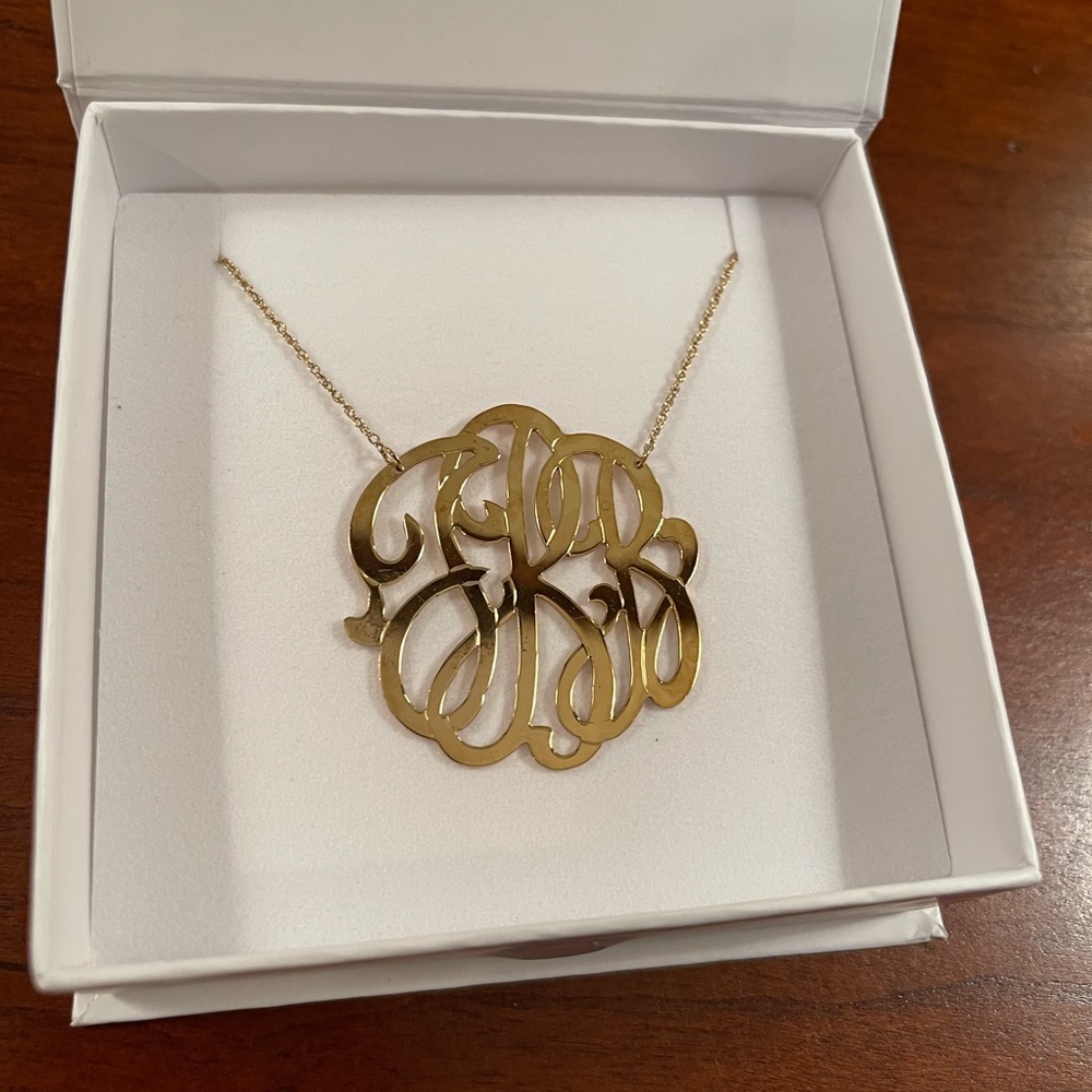 Jennifer Zeuner - JBB Monogram Gold Vermeil Necklace